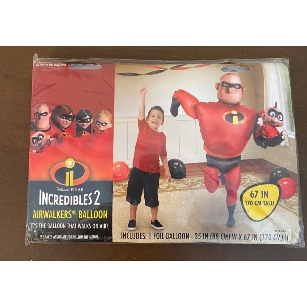 Incredibles 2 Mr. Incredible Fun Life-Size Jumbo Air Walker 67" Foil Balloon